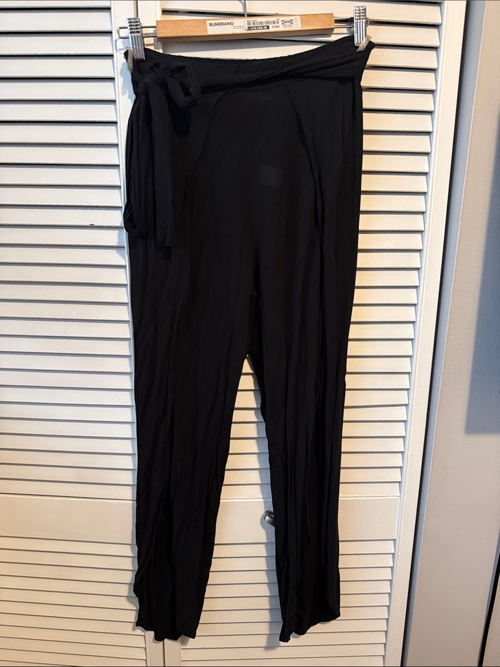 Mendocino Black Wide-Leg Tie-Waist Jumpsuit Pants